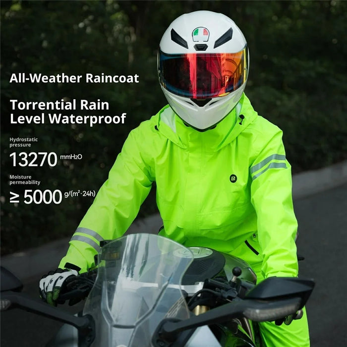 Cycling Rain Suit Reflective Long Sleeve Raincoat and Pants Set for Bike Electric Motorcycle, 15320017 YPY028 15320017001 - M - 5