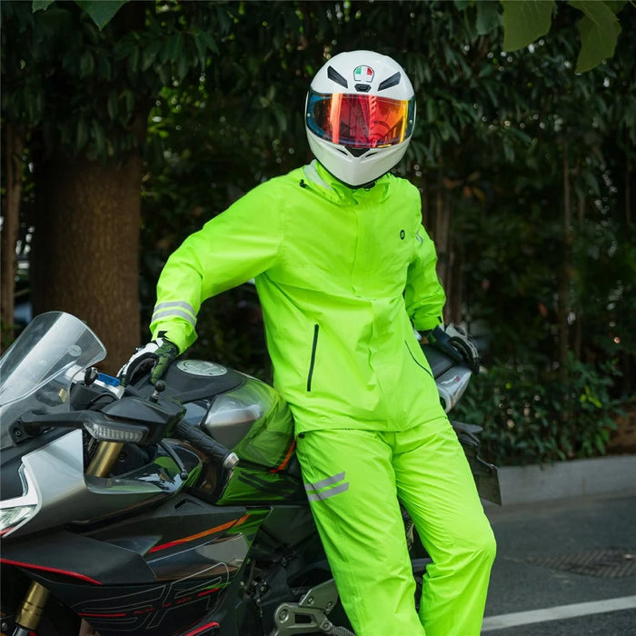 Cycling Rain Suit Reflective Long Sleeve Raincoat and Pants Set for Bike Electric Motorcycle, 15320017 YPY028 15320017001 - M - 7