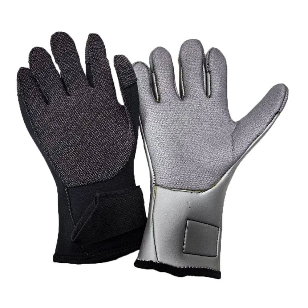 3mm 1Pair Aramid Fiber Diving Gloves Fishing Gloves Anti-Slip Cut Resistant Waterproof for Outdoor Activities - S - 1