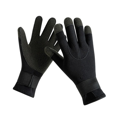5mm 1Pair Aramid Fiber Diving Gloves Fishing Gloves Anti-Slip Cut Resistant Waterproof for Outdoor Activities - S - 1