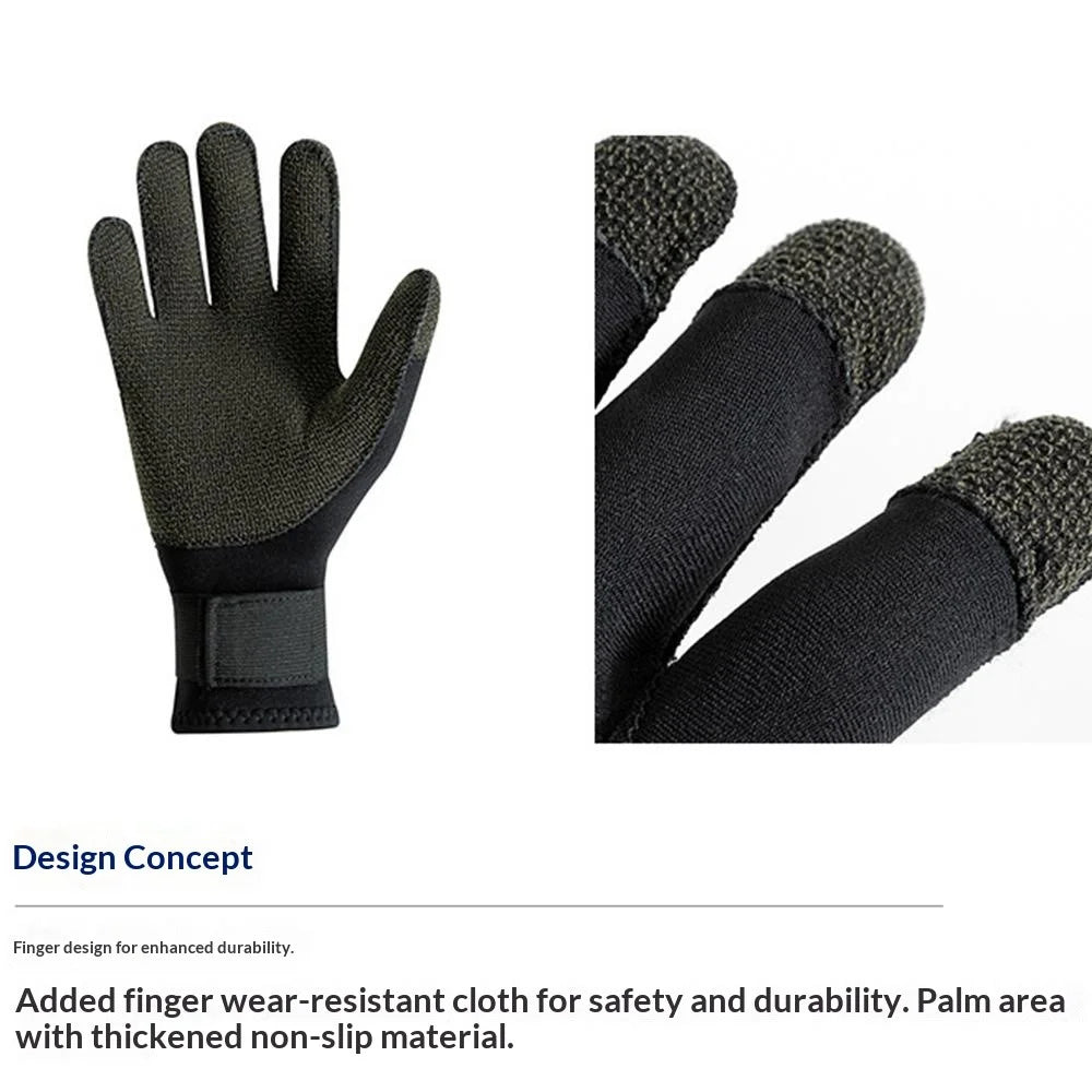 5mm 1Pair Aramid Fiber Diving Gloves Fishing Gloves Anti-Slip Cut Resistant Waterproof for Outdoor Activities - S - 4