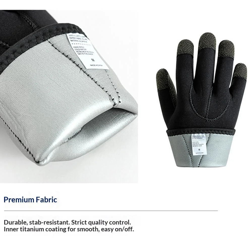5mm 1Pair Aramid Fiber Diving Gloves Fishing Gloves Anti-Slip Cut Resistant Waterproof for Outdoor Activities - S - 6