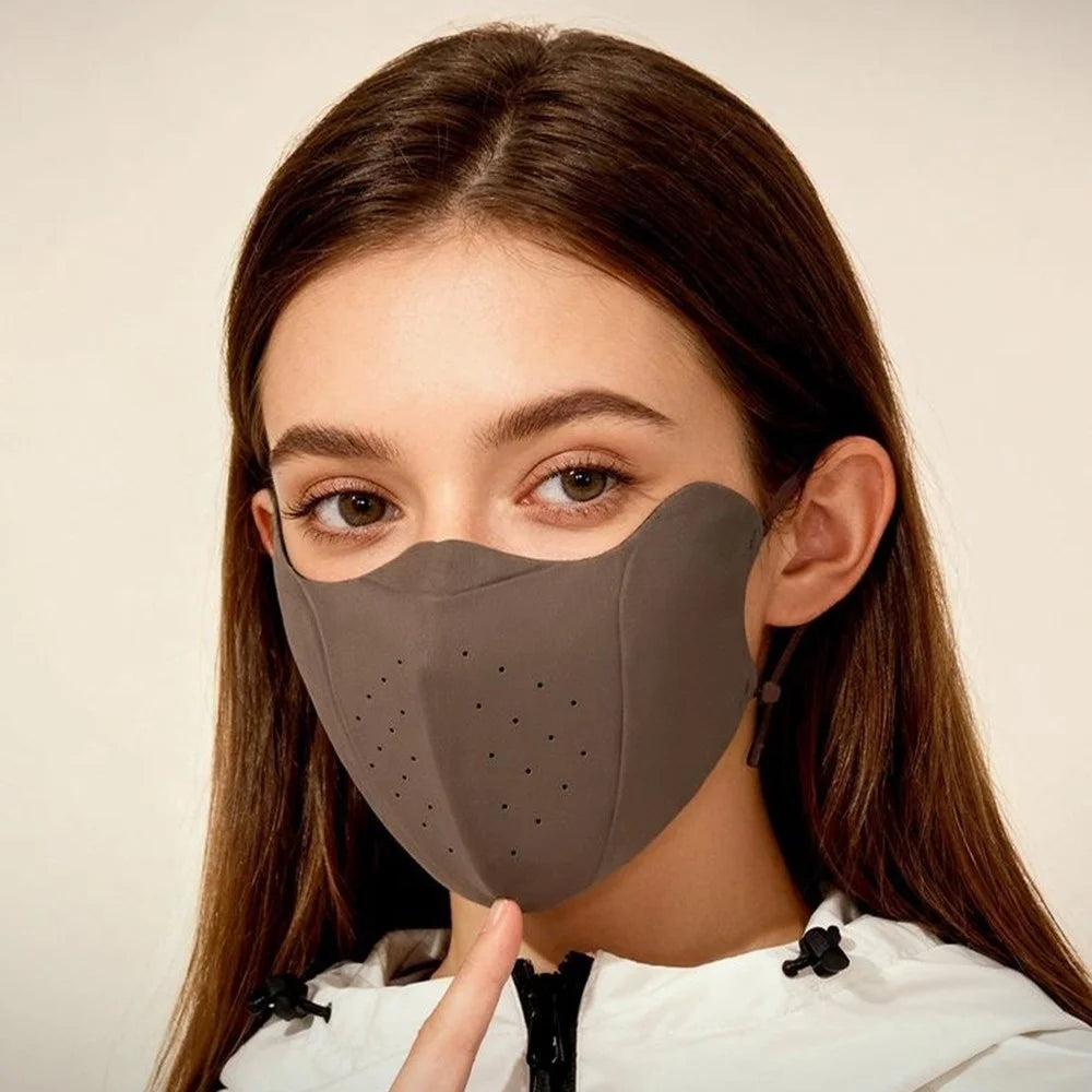 DKZ43 Winter Warm Face Mask for Men Women Breathable 3D Seamless Windproof Cycling Mask - Coffee - 3