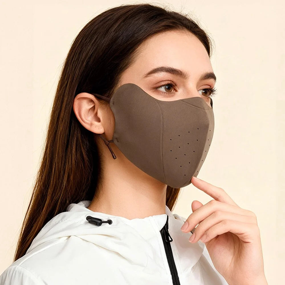 DKZ43 Winter Warm Face Mask for Men Women Breathable 3D Seamless Windproof Cycling Mask - Coffee - 4