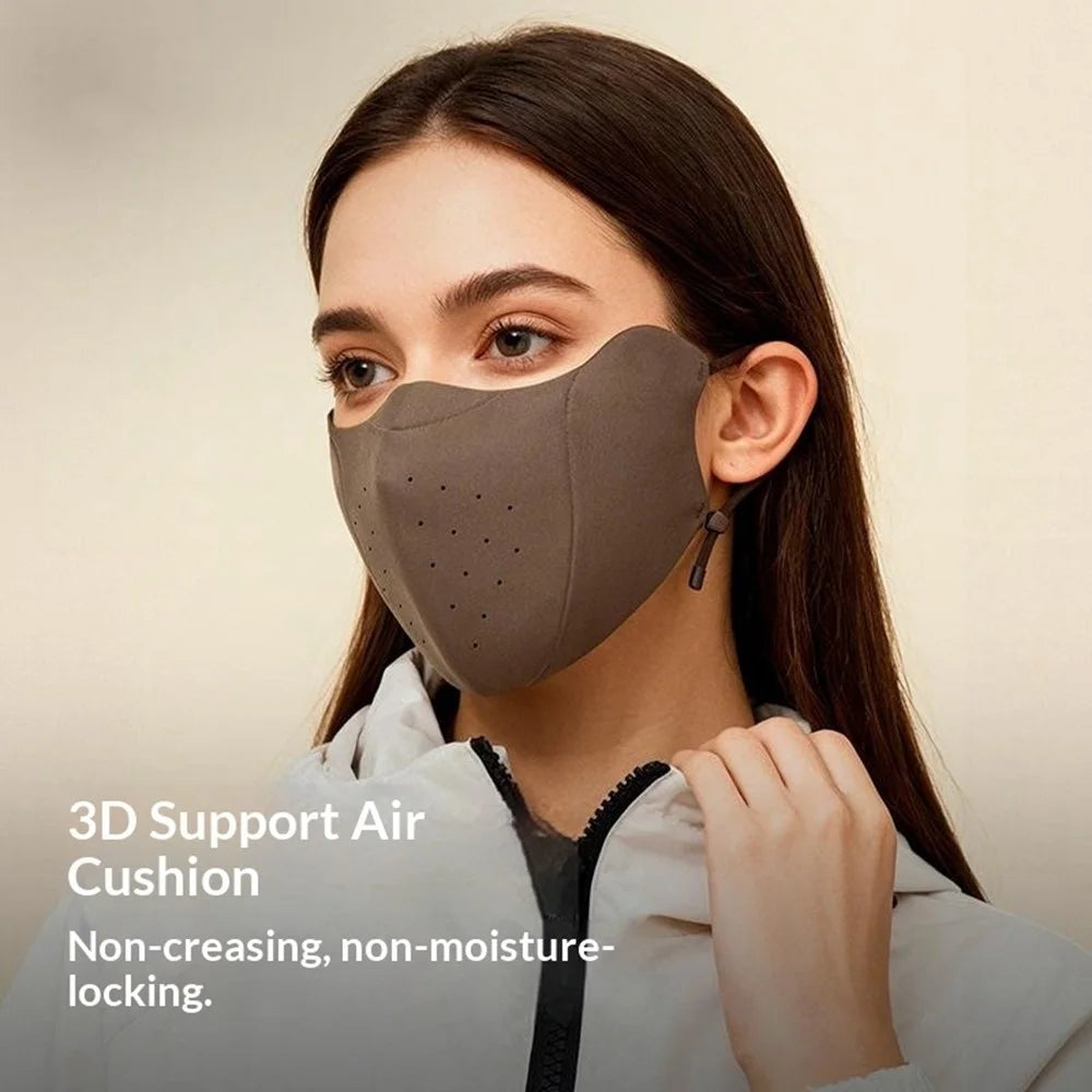 DKZ43 Winter Warm Face Mask for Men Women Breathable 3D Seamless Windproof Cycling Mask - Coffee - 5