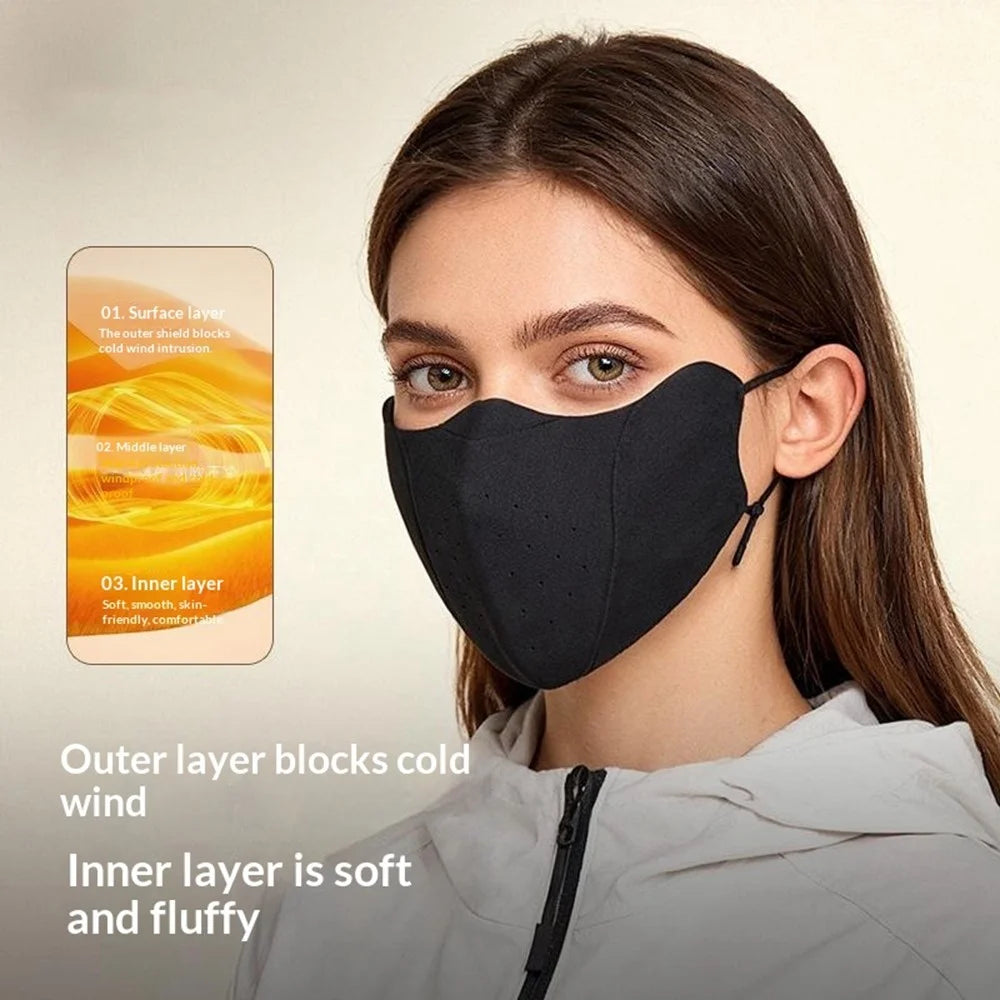 DKZ43 Winter Warm Face Mask for Men Women Breathable 3D Seamless Windproof Cycling Mask - Coffee - 6
