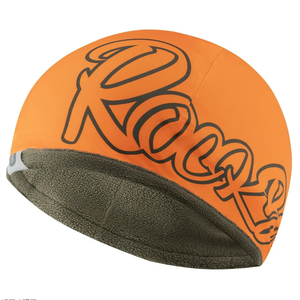 ROCKBROS YDM001 Warm Cycling Cap Windproof Fleece Headcover Comfortable Helmet for Outdoor - Orange Green - 1
