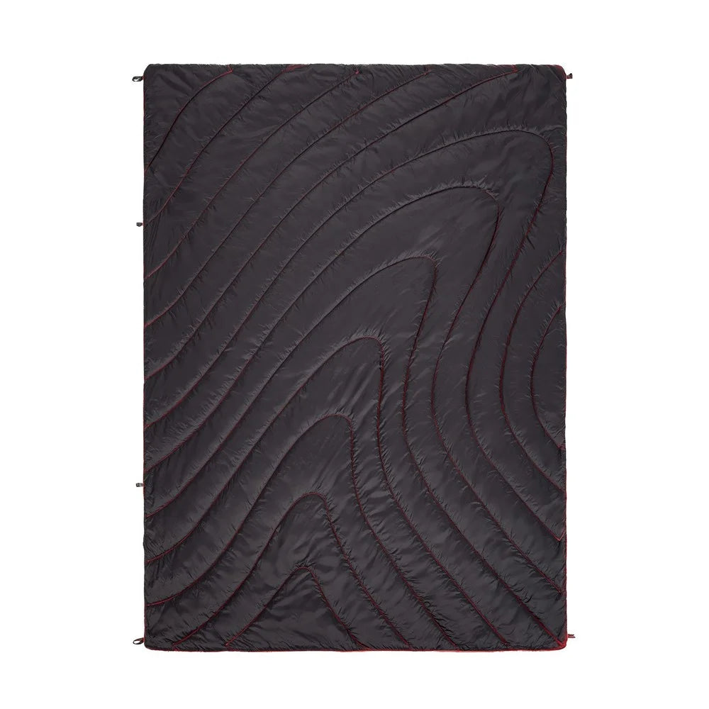HJ-DJT999 140x200cm Foldable Camping Blanket with Storage Bag Waterproof Quilted Outdoor Blanket for Travel Camping - Black Floral Pattern 1-1 - 1