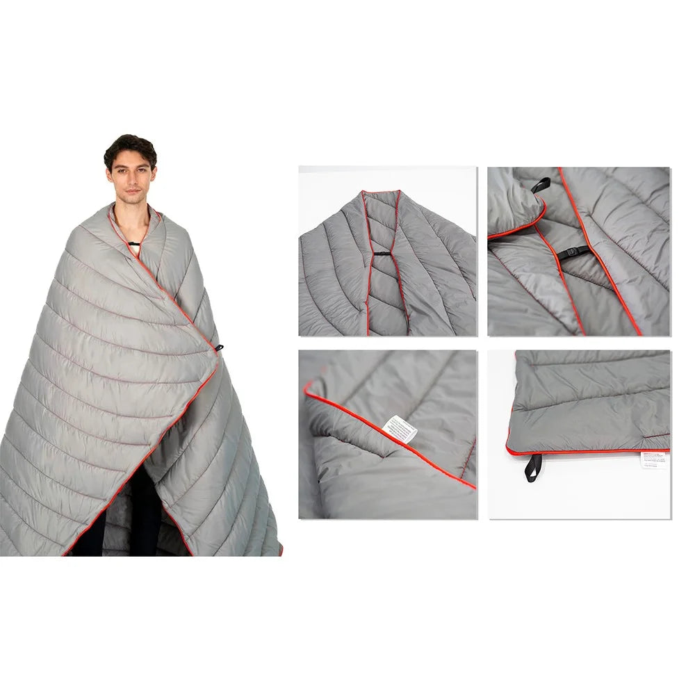 HJ-DJT999 140x200cm Foldable Camping Blanket with Storage Bag Waterproof Quilted Outdoor Blanket for Travel Camping - Black Floral Pattern 1-1 - 2