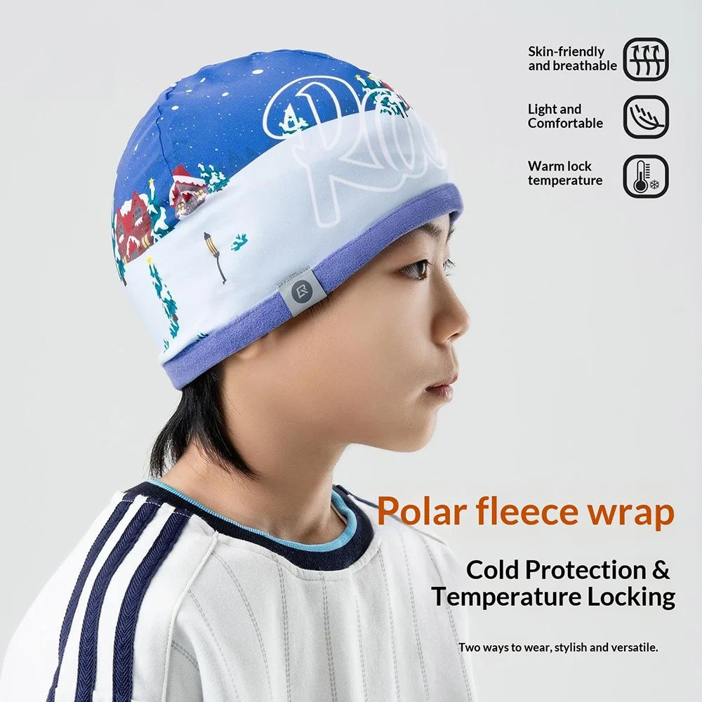 ROCKBROS 18250011 18250011001 Windproof Kids Fleece Hat Winter Wear Ear Warmer Cap for Skiing Cycling Outdoor - Blue - 3