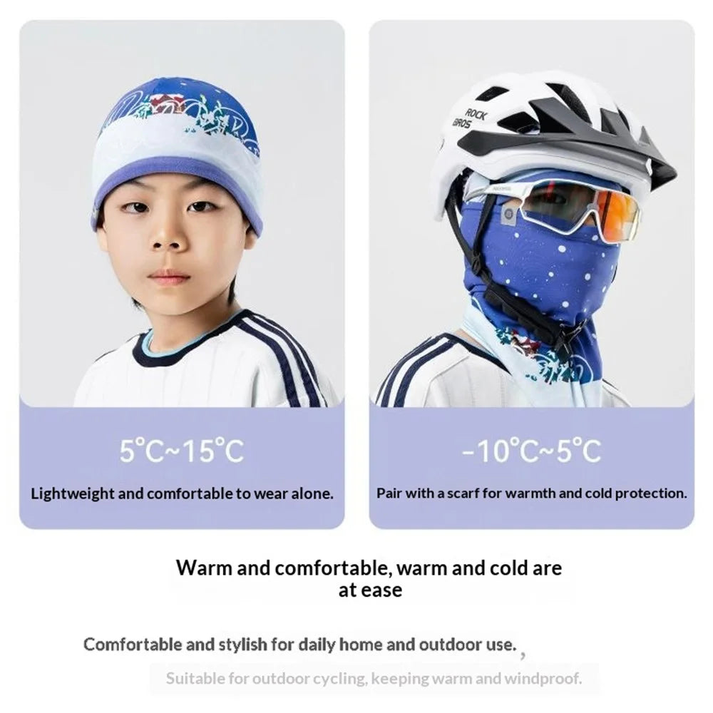ROCKBROS 18250011 18250011001 Windproof Kids Fleece Hat Winter Wear Ear Warmer Cap for Skiing Cycling Outdoor - Blue - 4