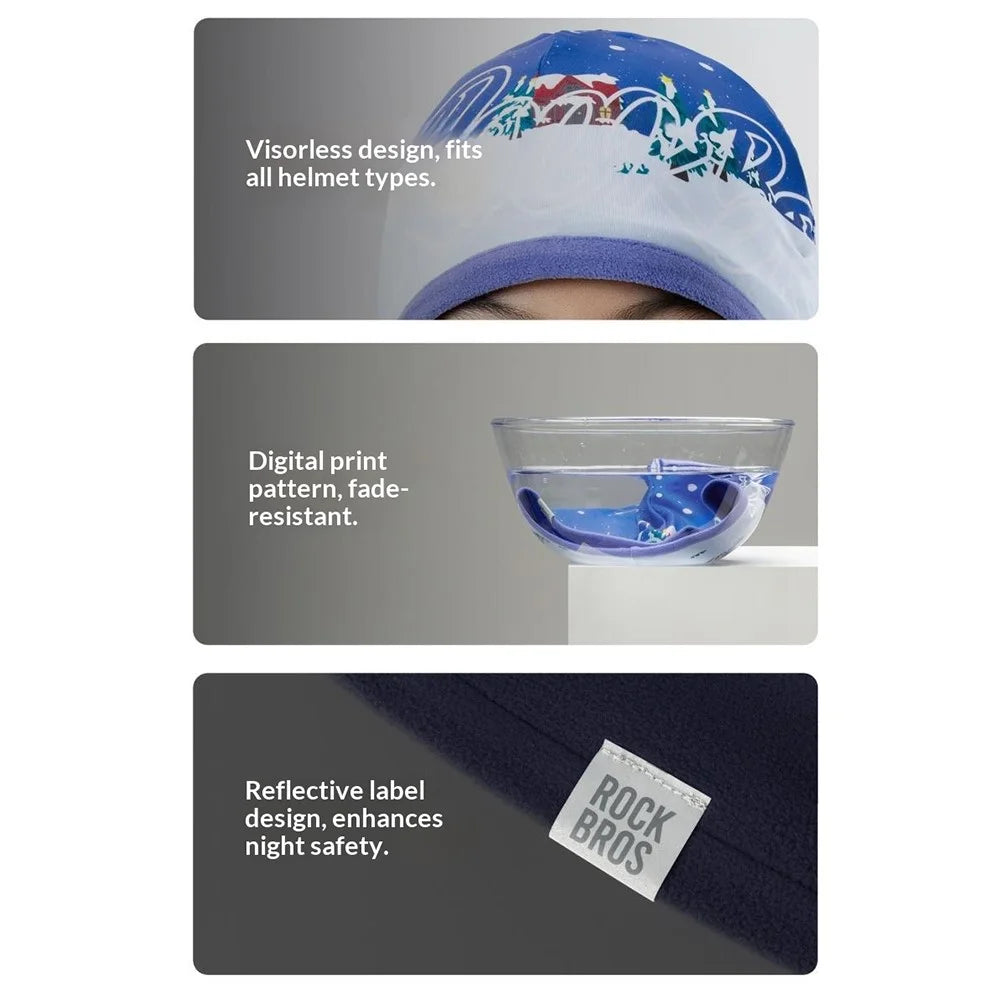 ROCKBROS 18250011 18250011001 Windproof Kids Fleece Hat Winter Wear Ear Warmer Cap for Skiing Cycling Outdoor - Blue - 6