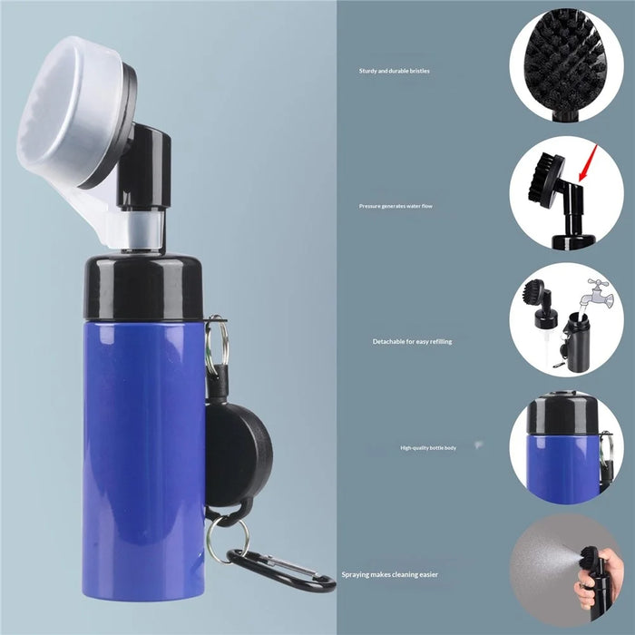 Golf Club Cleaning Brush 150ml Spray Bottle with Brush Groove Cleaner Tool - Blue - 2