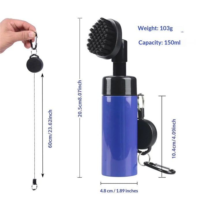 Golf Club Cleaning Brush 150ml Spray Bottle with Brush Groove Cleaner Tool - Blue - 6