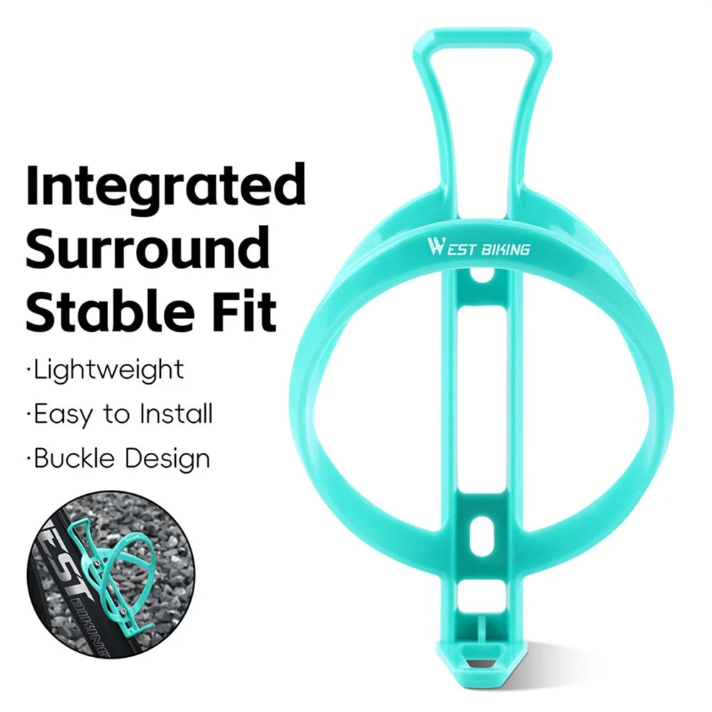 WEST BIKING YP0704052 Bike Water Bottle Cage with 2 Screws and Wrench Lightweight Holder for Road / Mountain Cycling - Cyan - 2