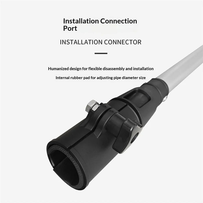 KOETSU 61.6cm Outboard Motor Extension Rod Aluminum Alloy Non-Slip Control Pole for 3.7-4.5cm Caliber - Silver - 2
