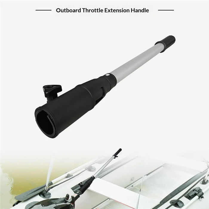 KOETSU 61.6cm Outboard Motor Extension Rod Aluminum Alloy Non-Slip Control Pole for 3.7-4.5cm Caliber - Silver - 3
