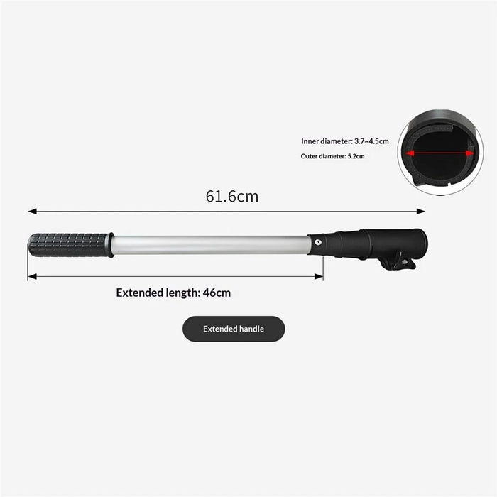 KOETSU 61.6cm Outboard Motor Extension Rod Aluminum Alloy Non-Slip Control Pole for 3.7-4.5cm Caliber - Silver - 6