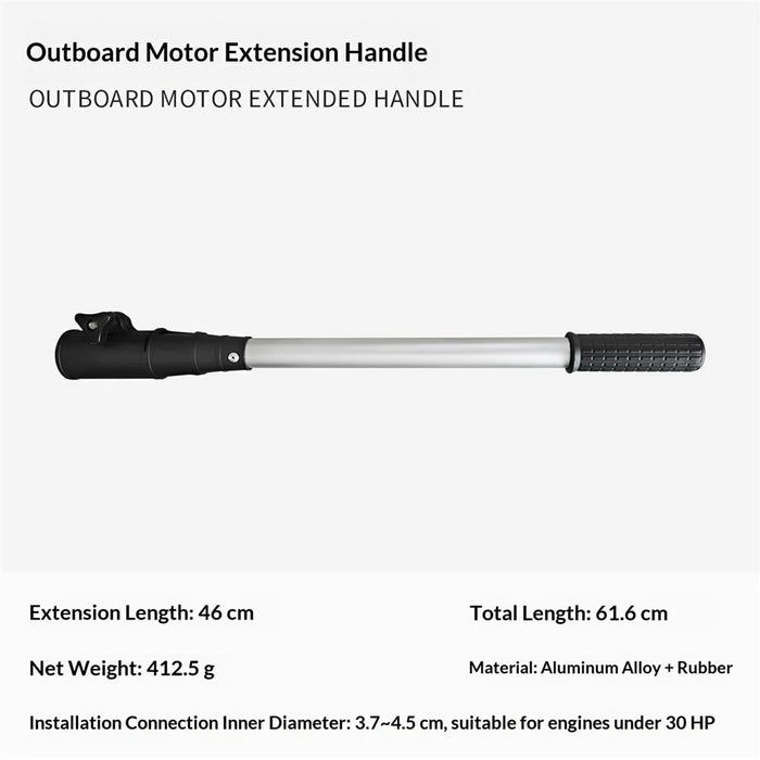 KOETSU 61.6cm Outboard Motor Extension Rod Aluminum Alloy Non-Slip Control Pole for 3.7-4.5cm Caliber - Silver - 7