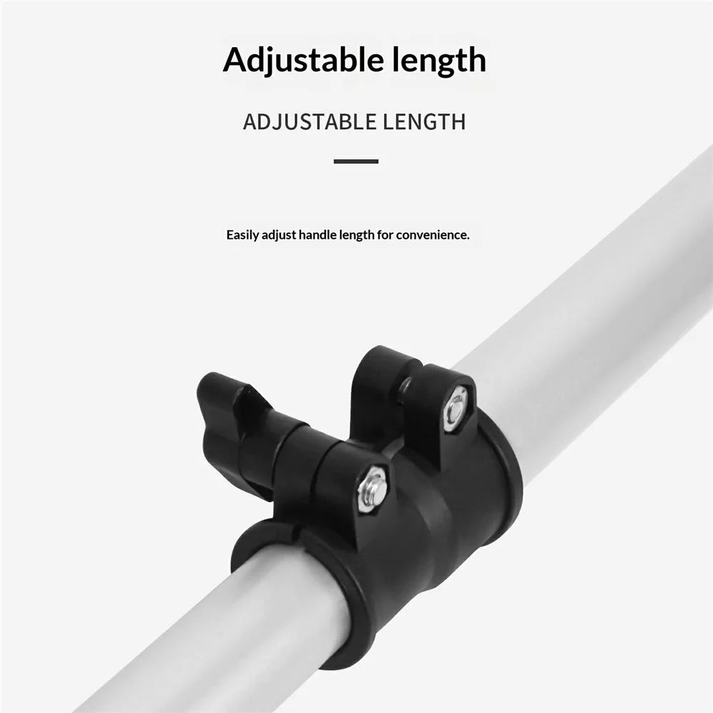 KOETSU 119.4cm Outboard Motor Extension Rod Adjustable Extended Handle Control Pole for 3.7-4.5cm Caliber - Silver - 3