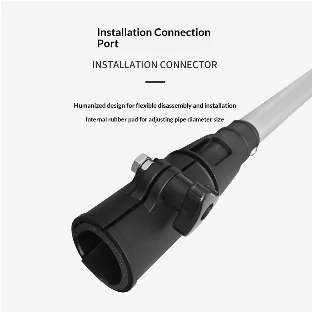 KOETSU 119.4cm Outboard Motor Extension Rod Adjustable Extended Handle Control Pole for 3.7-4.5cm Caliber - Silver - 5