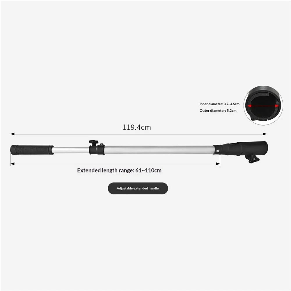 KOETSU 119.4cm Outboard Motor Extension Rod Adjustable Extended Handle Control Pole for 3.7-4.5cm Caliber - Silver - 6