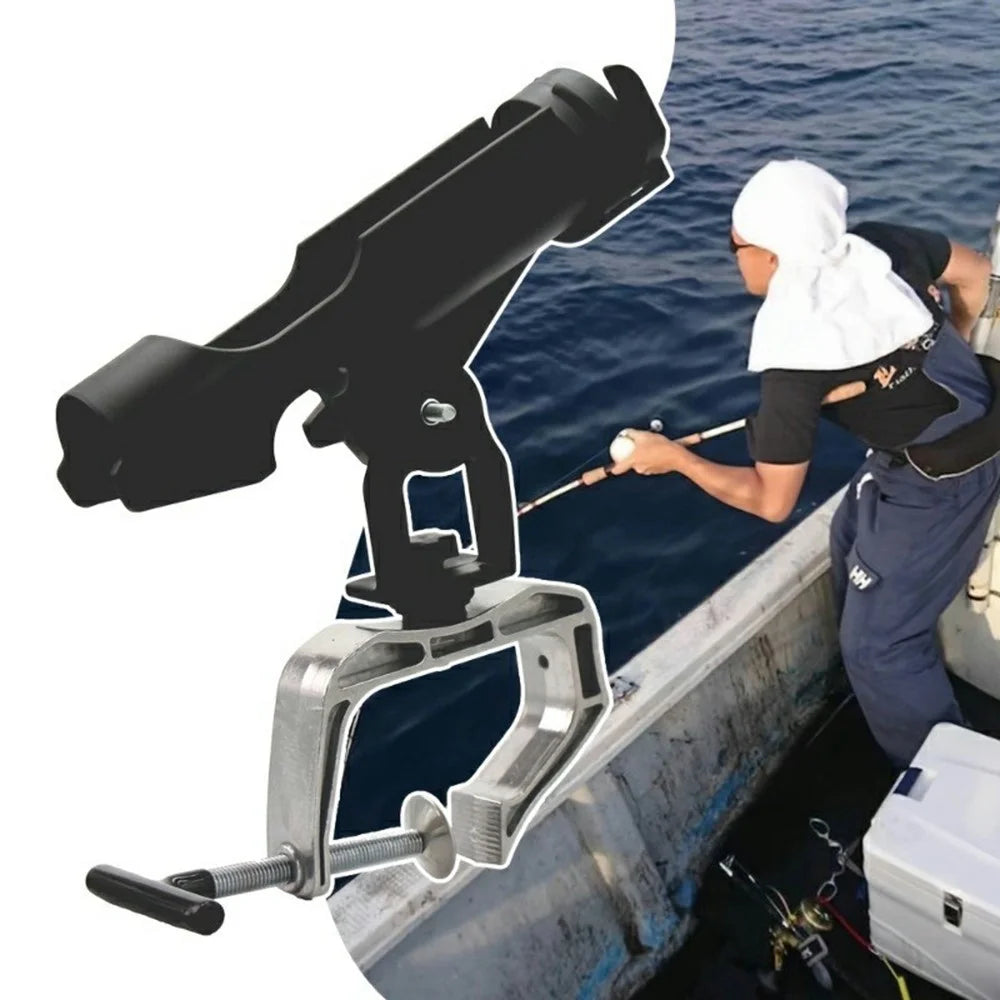 Fishing Rod Holder Multi-Angle Adjustable Boat Raft Bridge Fishing Stand Portable for Outdoor - Black - 2
