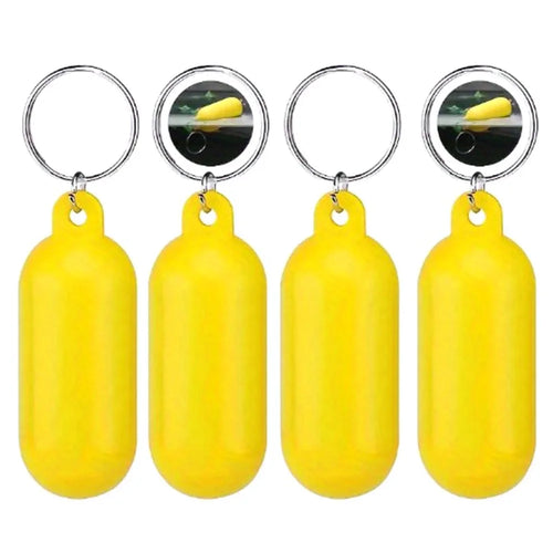 4Pcs Oval Hollow Beach Keychain Floating Key Ring Set for Boating / Swimming / Outdoor Water Activities - Yellow - 1