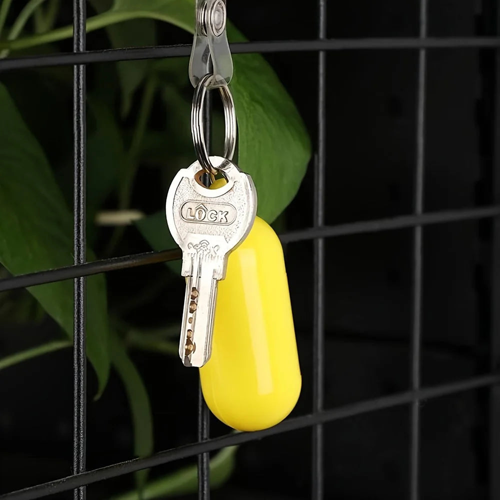 4Pcs Oval Hollow Beach Keychain Floating Key Ring Set for Boating / Swimming / Outdoor Water Activities - Yellow - 5
