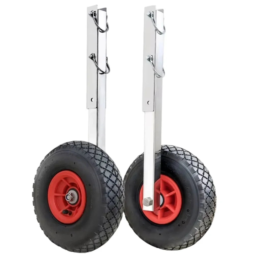 Universal Stainless Steel Boat Tug Wheels Removable Portable Cart Bracket for Surf Paddleboards - 1