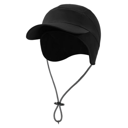 DMZ127 Autumn Winter Windproof Ear Protection Hat Outdoor Hiking Fleece Lined Warm Cap with Extended Ear Flaps - Black - 1