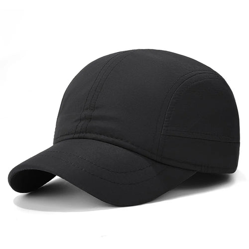 Spring Summer Baseball Cap Short Brim Quick-Dry Waterproof Outdoor Sports Visor Hat - Black - 1
