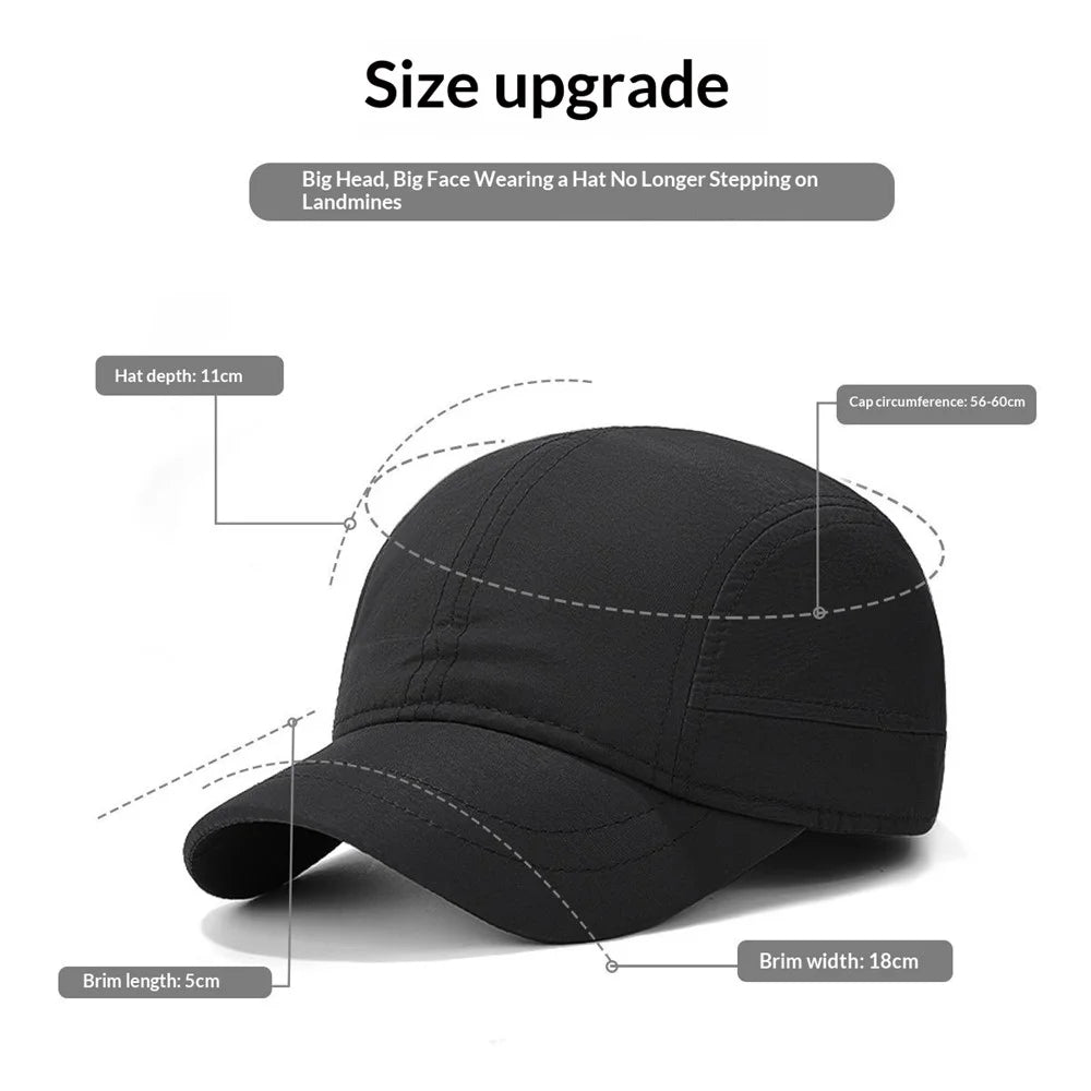 Spring Summer Baseball Cap Short Brim Quick-Dry Waterproof Outdoor Sports Visor Hat - Black - 4