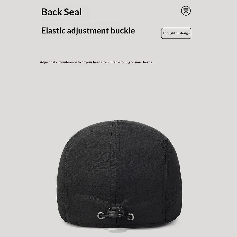 Spring Summer Baseball Cap Short Brim Quick-Dry Waterproof Outdoor Sports Visor Hat - Black - 5