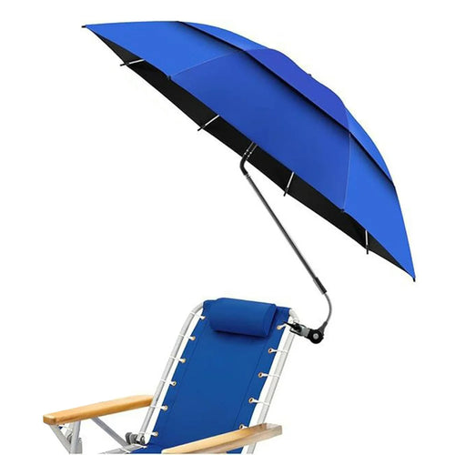 Outdoor Sun Umbrella for Fishing Camping Folding Beach Chair Clamp Umbrella 120cm Canopy Anti-UV Protection - Sapphire - 1