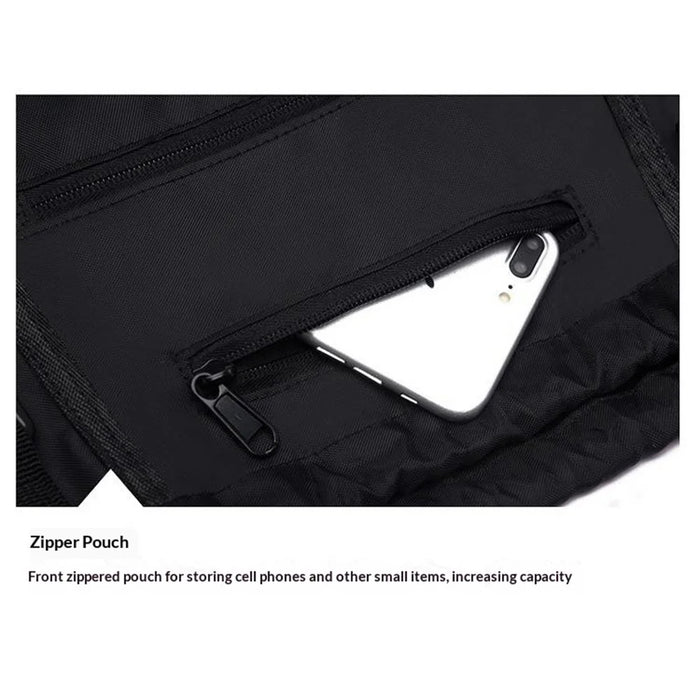 Basketball Backpack Large Capacity Outdoor Sports Bag Drawstring Design Multi Function Storage - Light Grey - 6