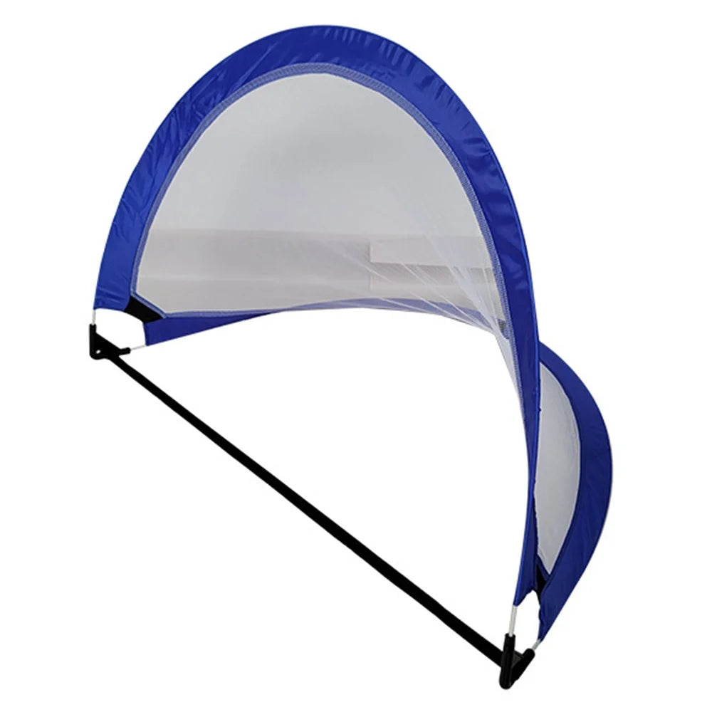120 x 80 x 80cm Pop Up Football Goal Folding Soccer Goal Net Football Training Kids Gift - Blue - 1