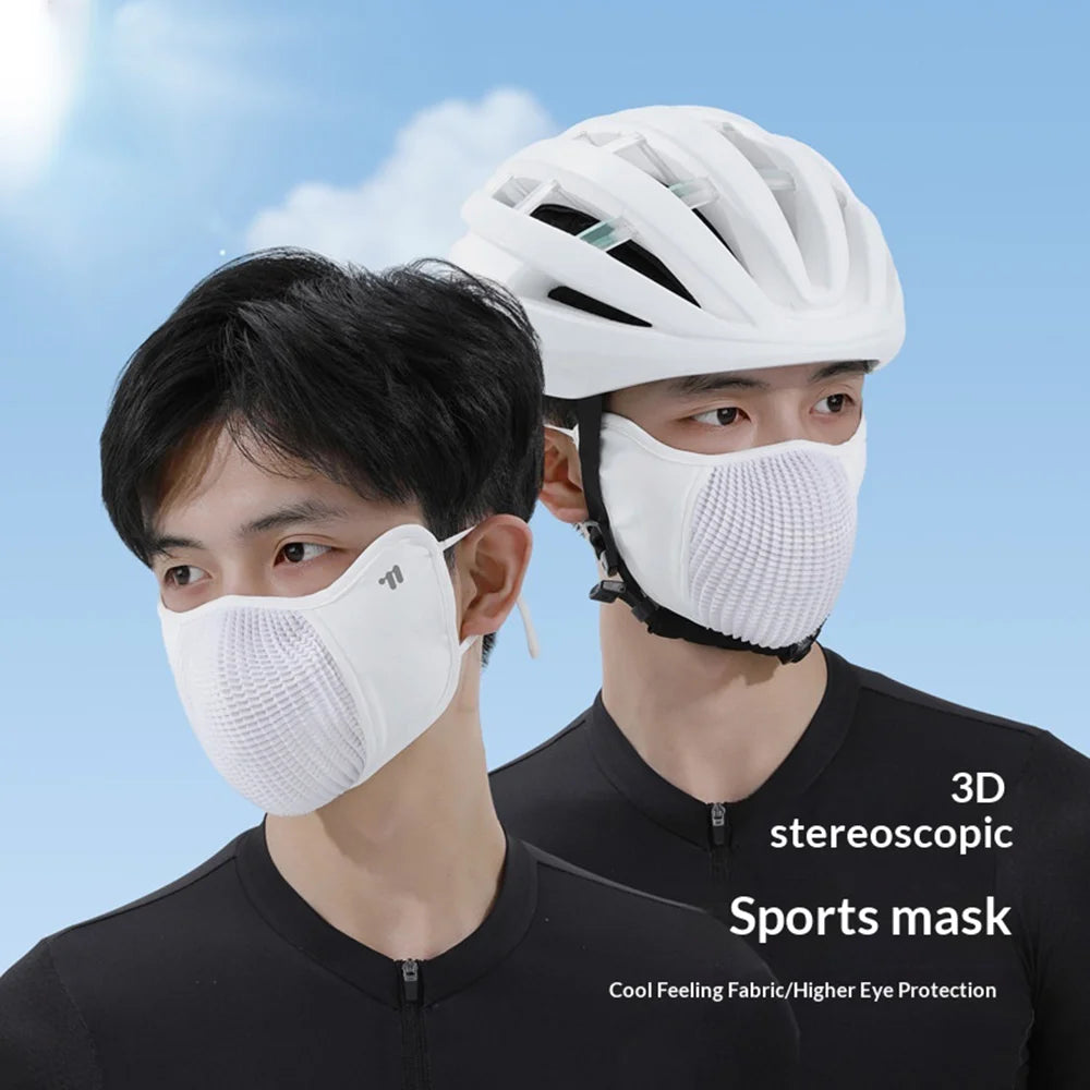 WEST BIKING 3D Ergonomic Cycling Face Mask Breathable Ice Silk UV Protection Face Cover for Outdoor Sports - Black - 3