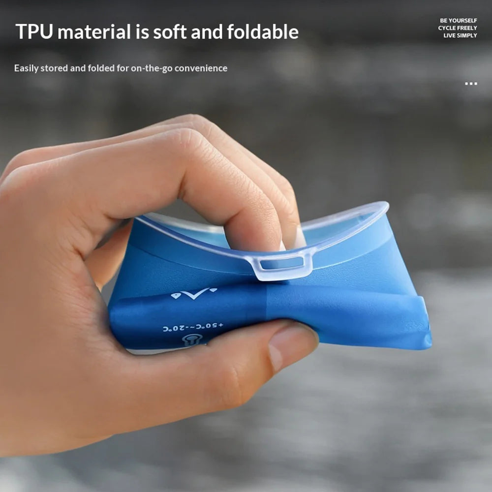 WEST BIKING YP0713023 200ml Collapsible Water Cup for Marathon Trail Running Portable Soft TPU Water Bottle (BPA Free, No FDA) - Blue - 4