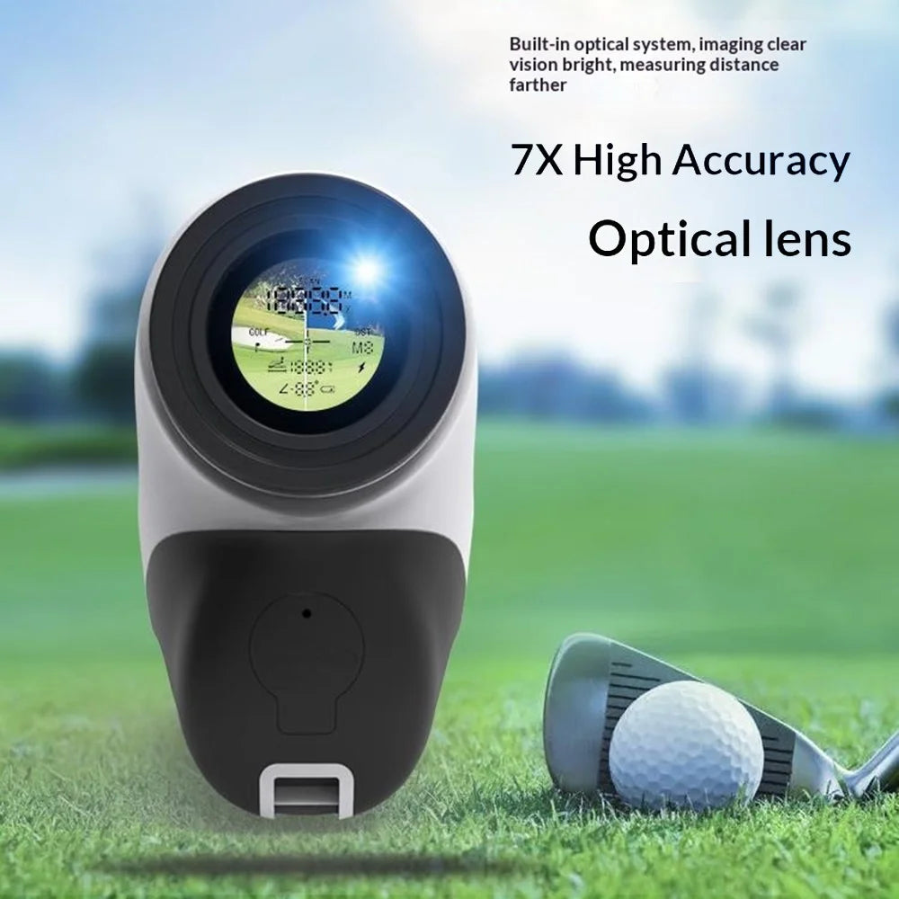SH268 5-1200 Yards Portable Golf Range Finder 7X Magnification Laser Distance Measuring Telescope (without Memory) - Black+White - 3