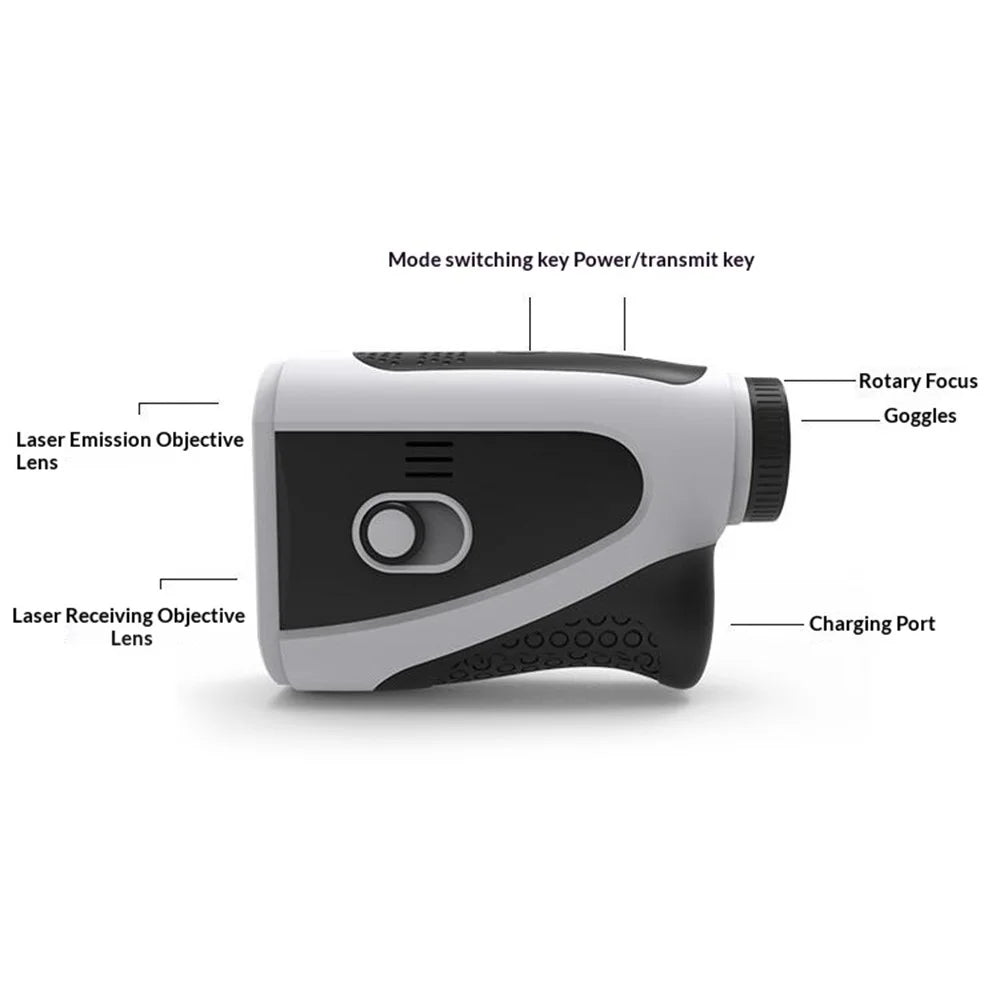 SH268 5-1200 Yards Portable Golf Range Finder 7X Magnification Laser Distance Measuring Telescope (without Memory) - Black+White - 6
