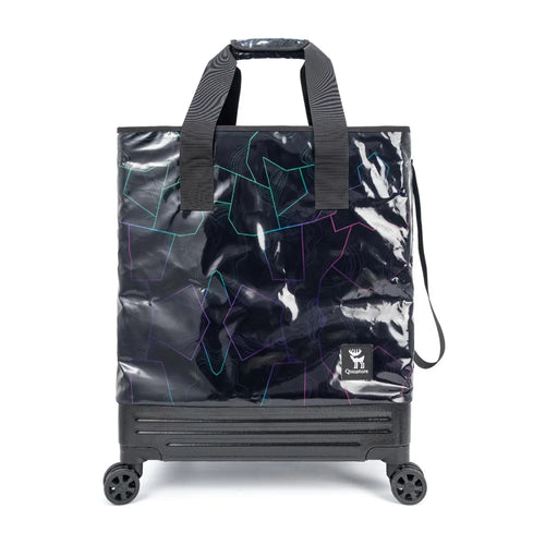 QUNATURE 75L Collapsible Travel Rolling Bag with Wheels for Outdoor Camping Portable Luggage Storage Bag - Black - 1