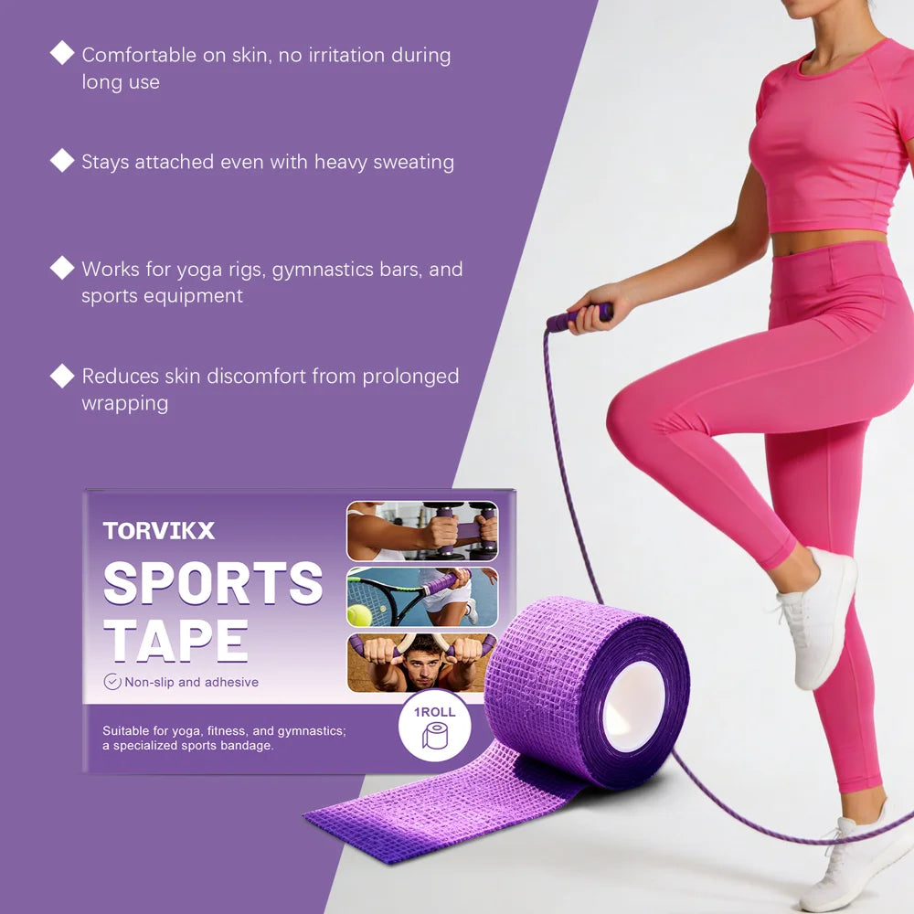 TORVIKX 7.5cm Width Sports Anti-Slip Tape Non-Woven Fabric Grip Enhancer for Yoga Mat Racket Gym Bar, Length: 4m - 1 Piece - 3