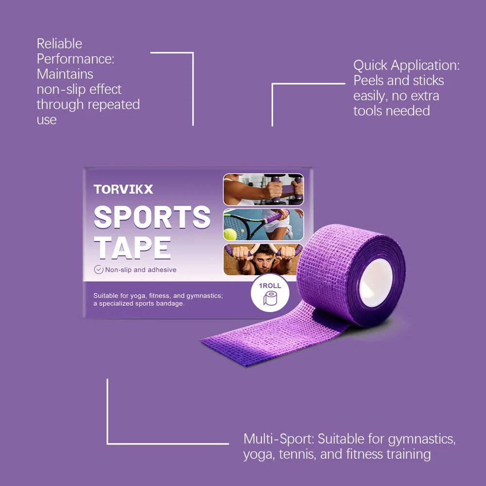 TORVIKX 7.5cm Width Sports Anti-Slip Tape Non-Woven Fabric Grip Enhancer for Yoga Mat Racket Gym Bar, Length: 4m - 1 Piece - 7