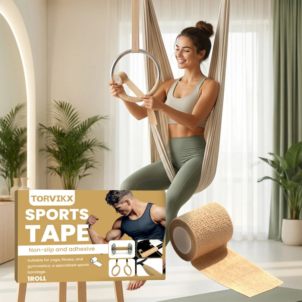 TORVIKX 7.5cm Width Anti Slip Non-Woven Fabric Sports Tape for Aerial Ring Gymnastics, Length: 4m - 1 Piece - 2