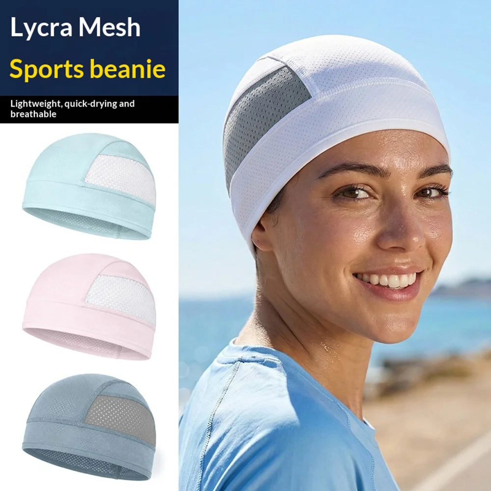 Breathable Mesh Summer Cycling Cap UPF50+ UV Protection Quick Dry Skull Hat for Men Women - Black - 5