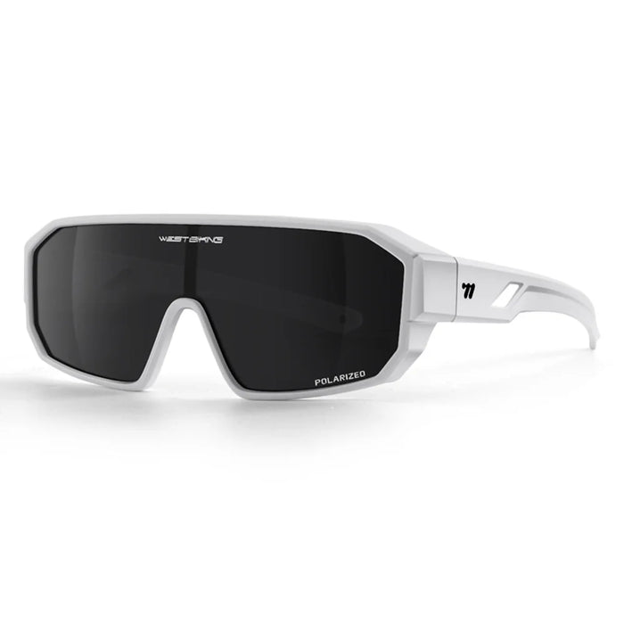WEST BIKING YP0703196 Polarized Lens Cycling Glasses UV Protection Sunglasses for Outdoor Fishing Driving - White Frame - 1