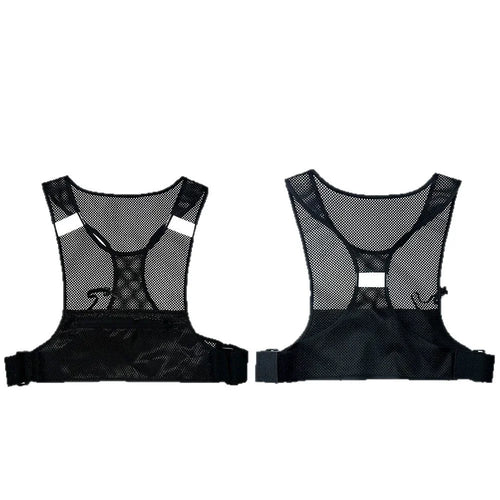 Breathable Mesh Running Vest Outdoor Sports Multi-Pocket Phone Holder Vest for Cycling Hiking - Black - 1