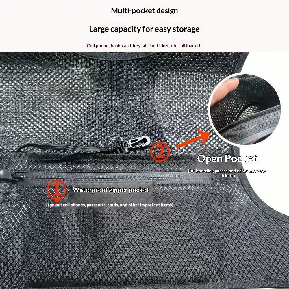 Breathable Mesh Running Vest Outdoor Sports Multi-Pocket Phone Holder Vest for Cycling Hiking - Black - 4