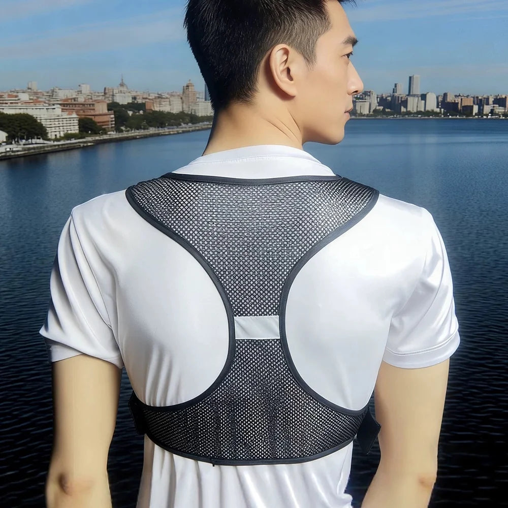 Breathable Mesh Running Vest Outdoor Sports Multi-Pocket Phone Holder Vest for Cycling Hiking - Black - 6